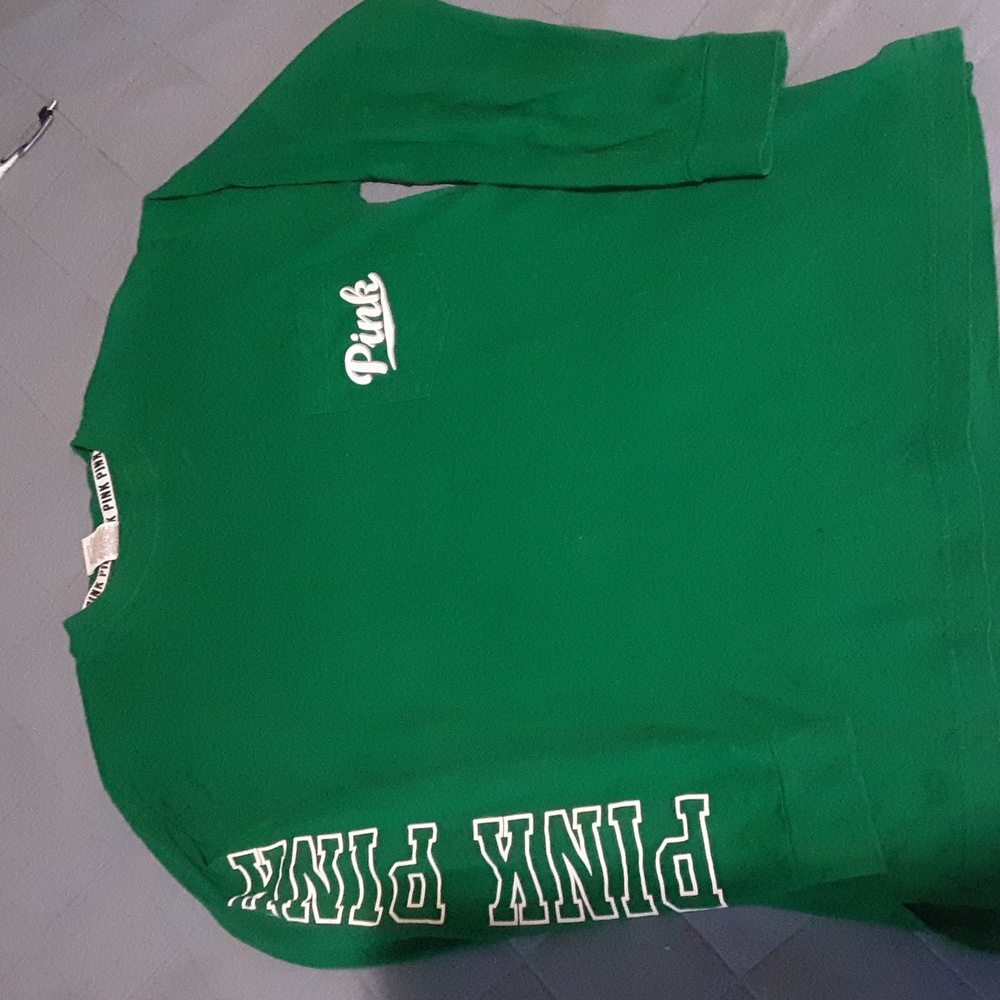 Victoria Secret Pink long sleeve green S/P